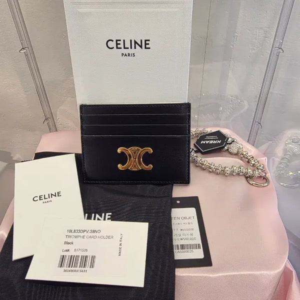 [BUNJANG] Celine Triomphe Card Holder Black / [언박싱만 한거]셀린느 트리옹페 카드 홀더 블랙[새상품급]