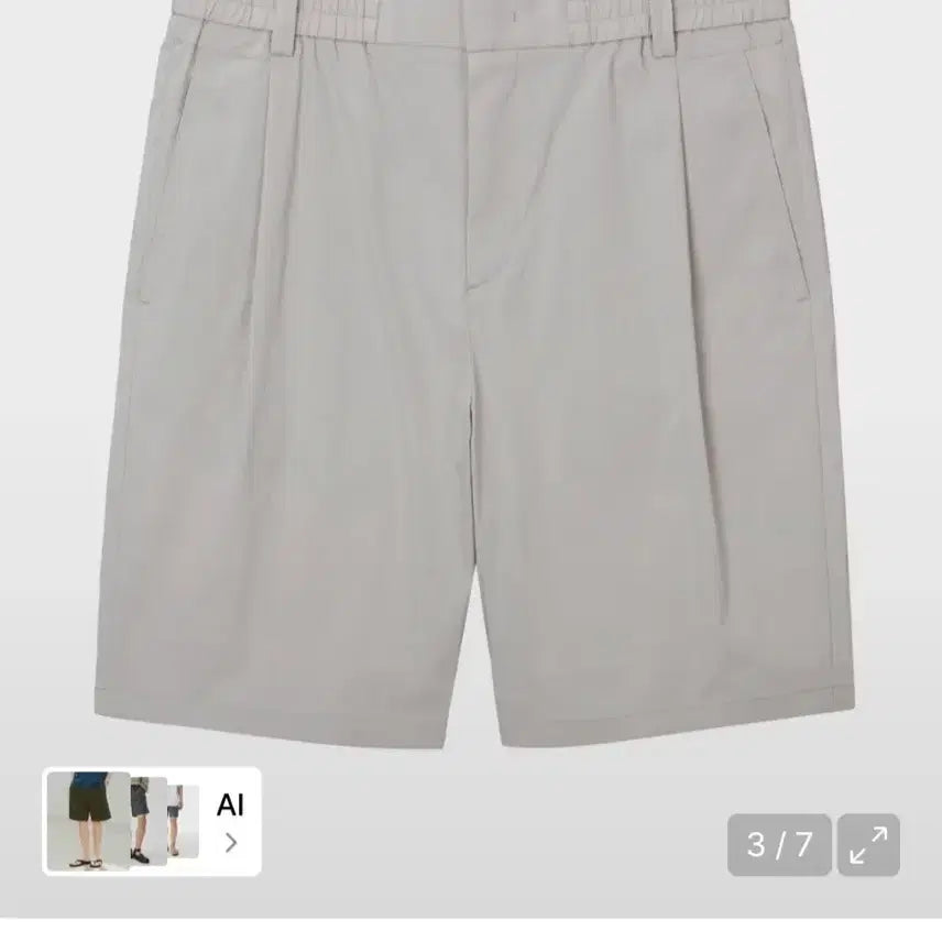 [BUNJANG] Mind Bridge Banding Slacks Shorts Light Beige 34 / 마인드브릿지 밴딩 슬랙스 반바지 라이트 베이지 34