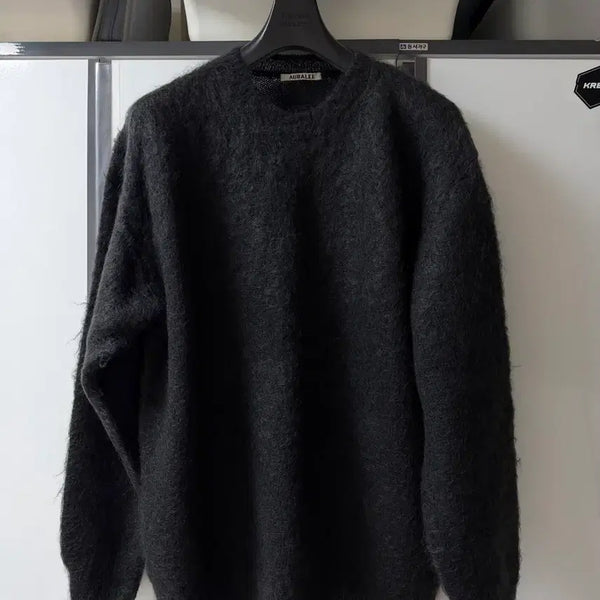 [BUNJANG] AURALEE Brushed Super Kid Mohair Knit Ink Black / 오라리 브러시드 수퍼 키드 모헤어 니트