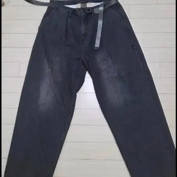 [BUNJANG] Moif 25SS 6P Wide Belted Denim Pants Black Size 2 / 25ss 모이프 6p 와이드 벨티드 데님 팬츠 블랙 2사이즈