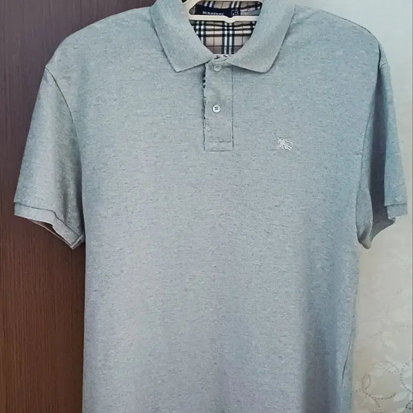 [BUNJANG] Burberry Men's Short Sleeve Polo Shirt Grey / 버버리 반팔 카라티 그레이