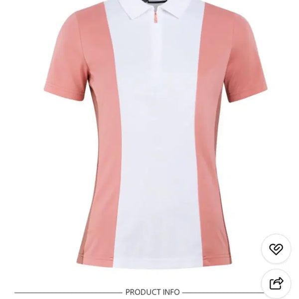 [BUNJANG] J.Lindeberg Revelia Golf Polo Shirt XS Pink/White / J.린드버그 레벨리아 골프 폴로 XS 핑크/화이트