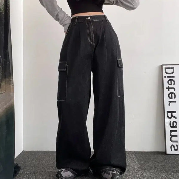 [BUNJANG] Ably Cargo Wide Denim Pants / 에이블리 카고 와이드 데님팬츠