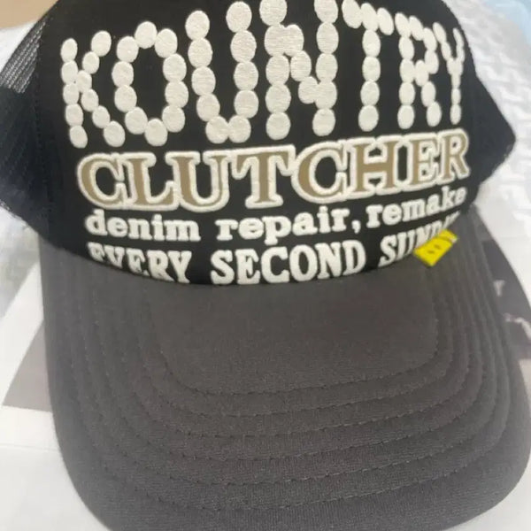 [BUNJANG] Capital Trucker Hat Black / 캐피탈 트러커 모자 블랙