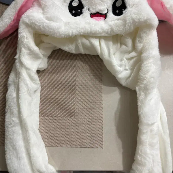 [BUNJANG] White Rabbit Ear Moving Hat / 토끼 귀 움직이는 모자 화이트