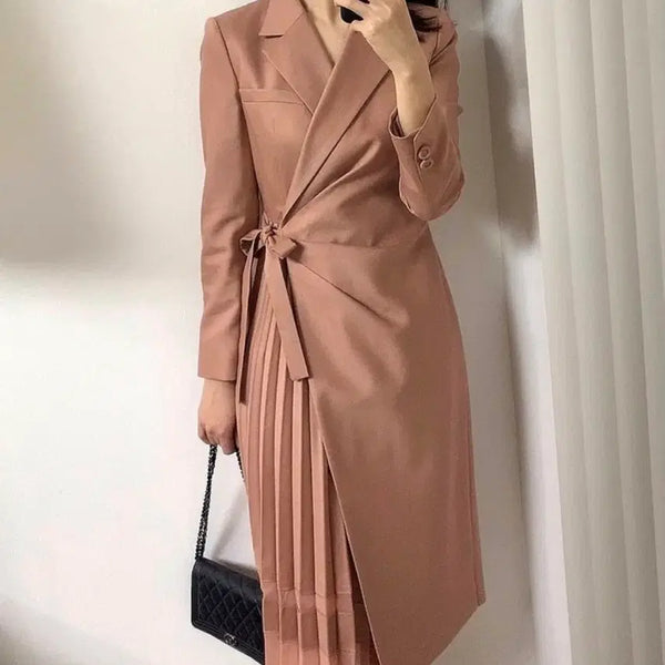 [BUNJANG] MICHAA 21FW Wool Blend Wrap Pleated Dress / 21FW 미샤 MICHAA 울 혼방 여밈 페미닌 원피스 66