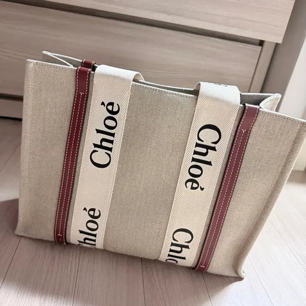 [BUNJANG] Chloé Woody Bag Medium Beige / 끌로에 우디백  미듐 베이지