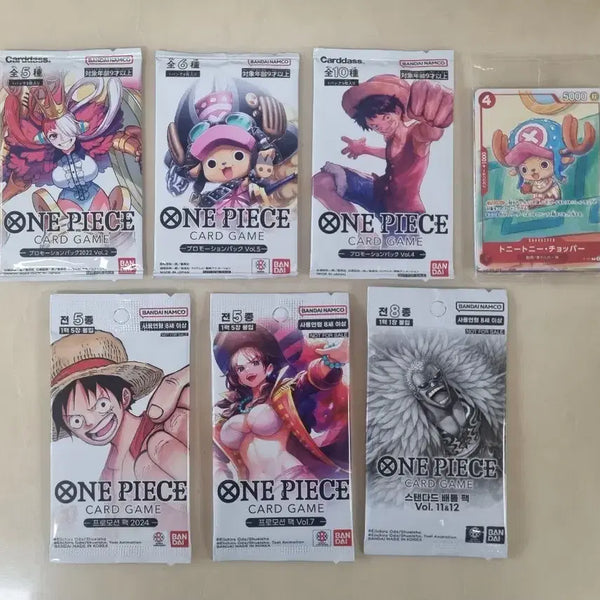 [BUNJANG] One Piece Card Japanese & Korean Promo Pack Bundle Set (Sealed) / 원피스카드 일본판&한글판 프로모팩 7개 1세트 미개봉 일괄