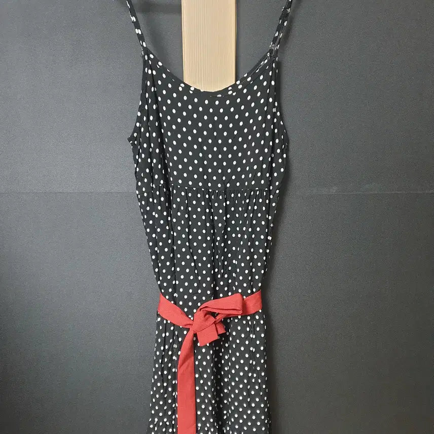 [BUNJANG] Black Dot Kangkang Maxi Long Dress / 진짜만원 휴양지룩 블랙도트 캉캉 롱원피스 55 66 77 맥시