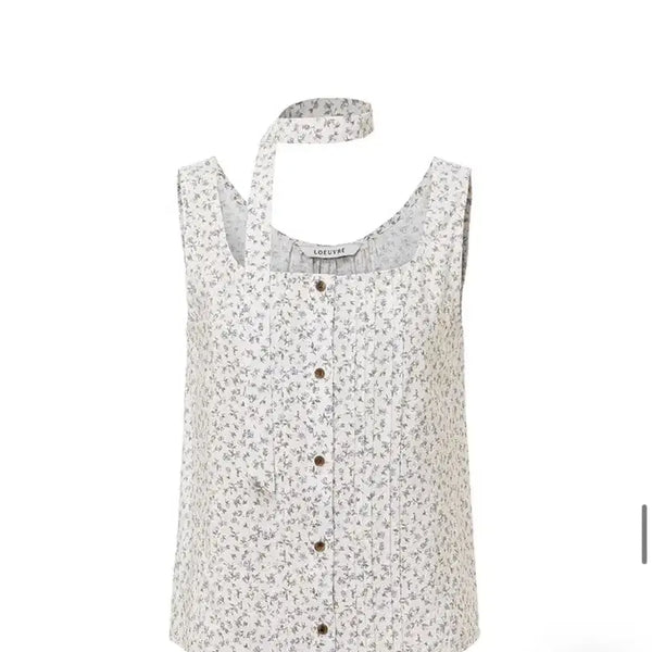 [BUNJANG] Loeuvre Flower Pintuck Sleeveless Blouse / Loeuvre 루에브르 플라워 핀턱 슬리브리스 블라우스