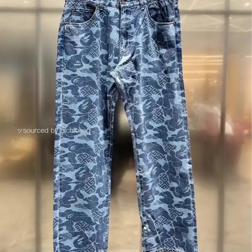 [BUNJANG] Bape Jacquard Denim Pants Size 30 / 베이프(bape)/ 자카드 청바지/30