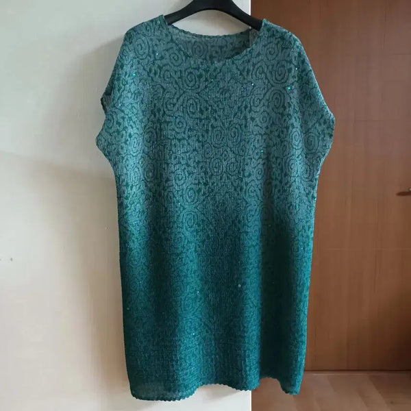[BUNJANG] Bodre Pleated Short Sleeve Blouse (Size 66-88) / 새옷)뽀드레 플리츠 반소매 블라우스 66~88
