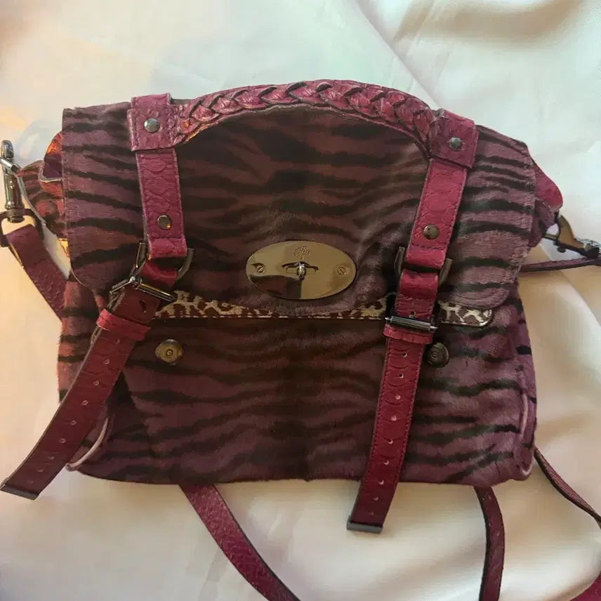 [BUNJANG] Mulberry Alexa Leopard Print Leather Shoulder Tote Bag / Mulberry 멀버리 알렉사 호피원단 숄더토트백