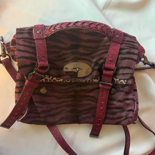 [BUNJANG] Mulberry Alexa Leopard Print Leather Shoulder Tote Bag / Mulberry 멀버리 알렉사 호피원단 숄더토트백