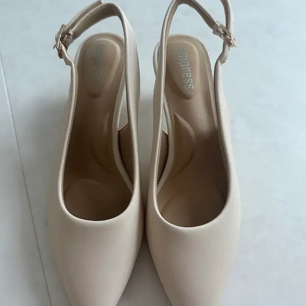 [BUNJANG] Beige Slingback Heels - Size 235 / 베이지 슬링백 235(새상품)235