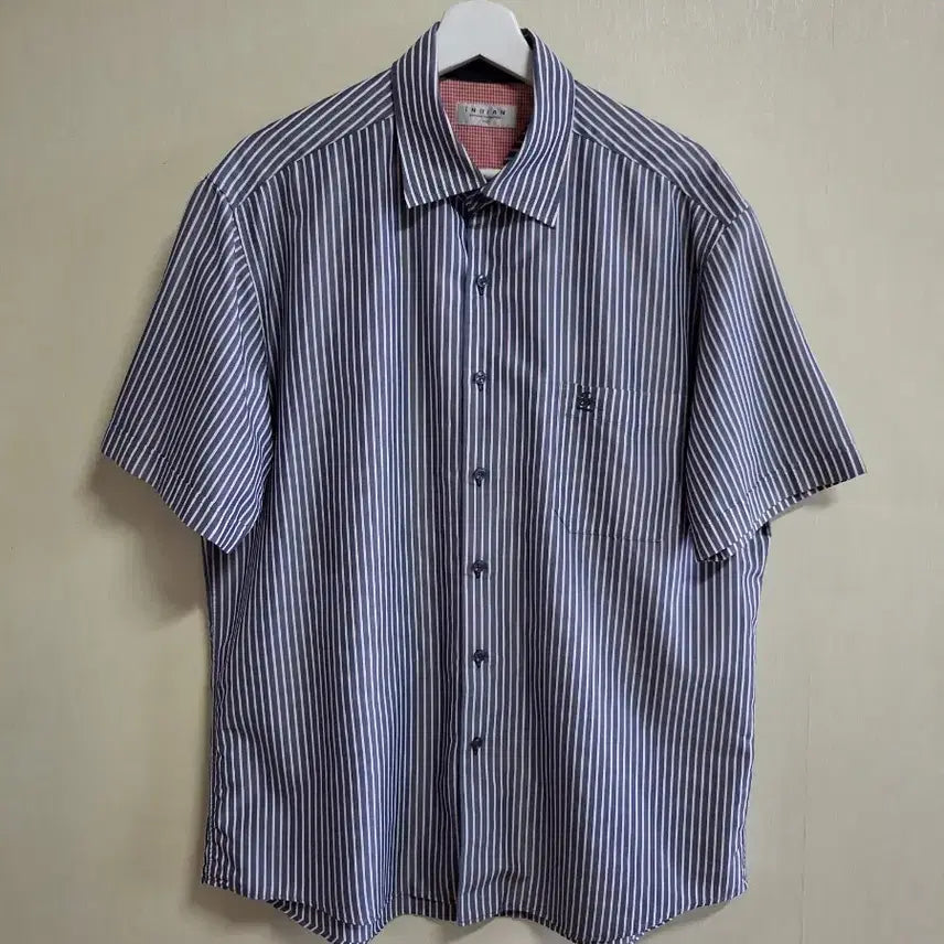 [BUNJANG] Indian Men's Striped Short Sleeve Shirt 110 / 인디안 남성 반팔 셔츠 110