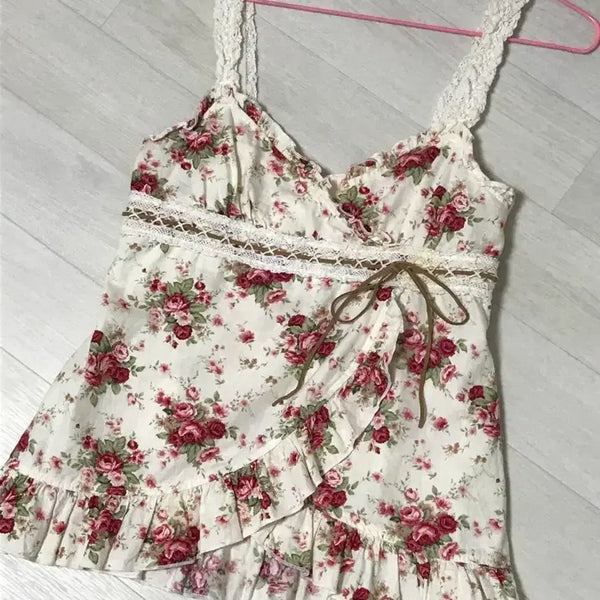 [BUNJANG] Lizlisa Princess Sleeve Flower Sleeveless Top / 고전 리즈리사 히메갸루 히메카지 플라워 나시 탑 stc 핑크세스 짜잔씨