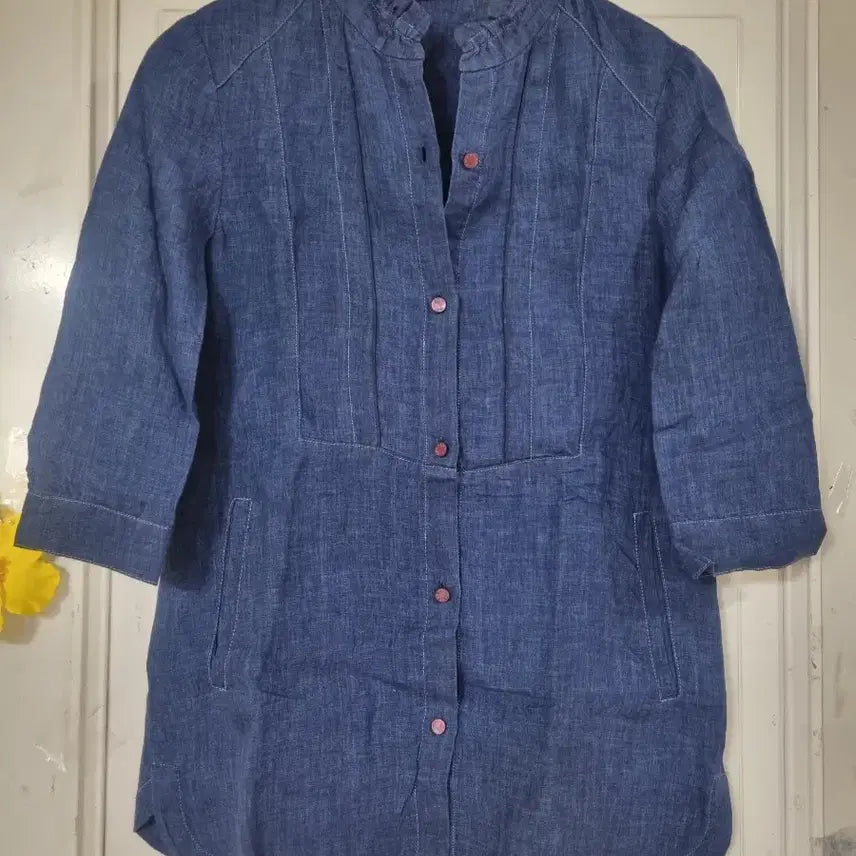[BUNJANG] Crocodile Linen Blend Blouse / 크로커다일. 여름 고급스러운 핏이이쁜. 마 린넨. 블라우스