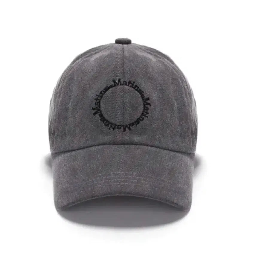 [BUNJANG] Matinking Signature Circular Embroidery Ball Cap Grey / 마뗑킹 시그니처원형자수 볼캡 그레이