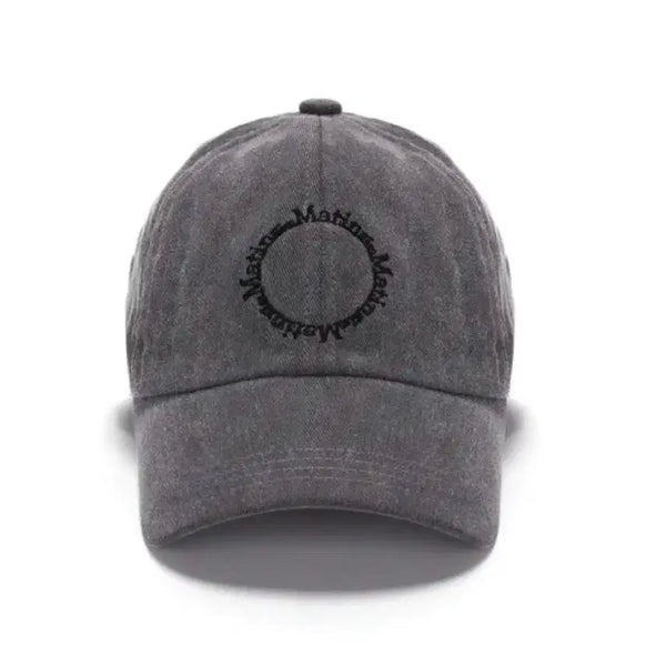 [BUNJANG] Matinking Signature Circular Embroidery Ball Cap Grey / 마뗑킹 시그니처원형자수 볼캡 그레이