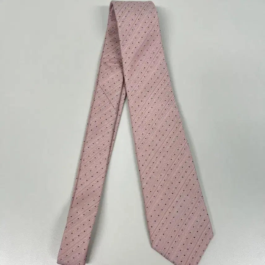 [BUNJANG] Fendi Pink Silk Dot Pattern Necktie / [정품] 펜디 도트 패턴 핑크 실크 넥타이