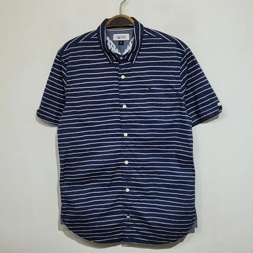 [BUNJANG] Tommy Hilfiger Men's Short Sleeve Shirt Size S / (S) 타미힐피거 반팔남방 스판 로고 토미 반팔셔츠