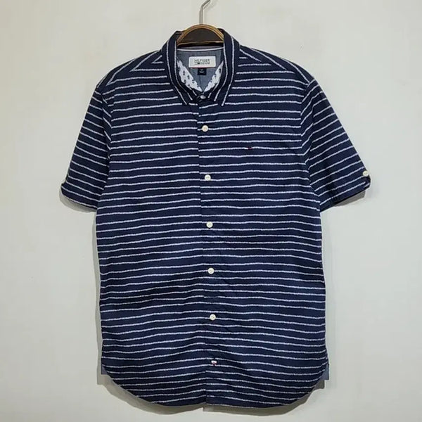 [BUNJANG] Tommy Hilfiger Men's Short Sleeve Shirt Size S / (S) 타미힐피거 반팔남방 스판 로고 토미 반팔셔츠