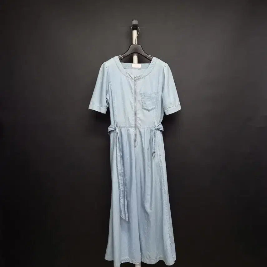 [BUNJANG] Balenciaga Cotton Lightweight Denim-Feel Maxi Long Dress Size 55 / 발렌시아 춘하추 면 얇은 데님느낌 맥시 롱 원피스 55