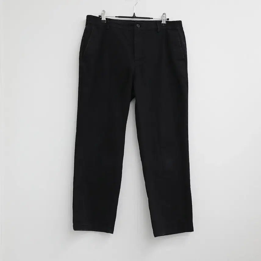 [BUNJANG] Black Wide Plain Basic Slacks Pants / 블랙 와이드 민무늬 베이직 슬랙스 팬츠