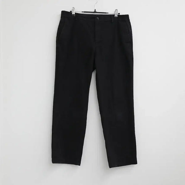 [BUNJANG] Black Wide Plain Basic Slacks Pants / 블랙 와이드 민무늬 베이직 슬랙스 팬츠