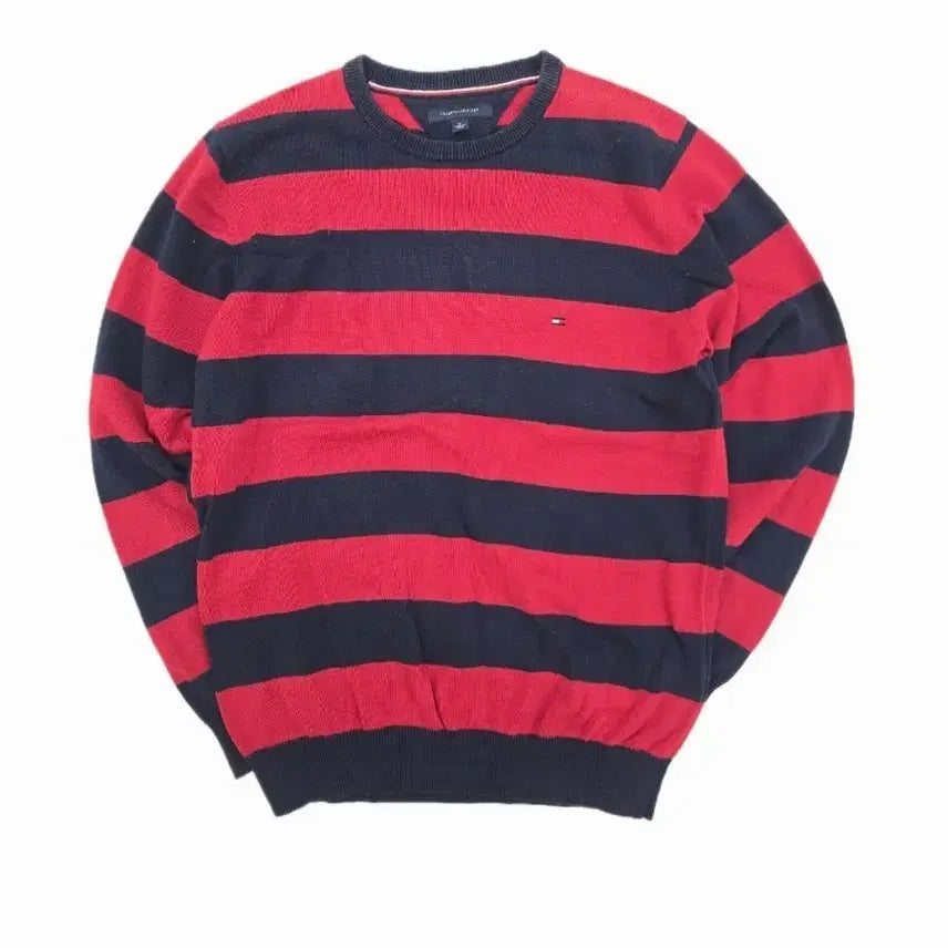 [BUNJANG] Tommy Hilfiger Bold Stripe Crewneck Knit Sweater / [XL/추천95] 타미힐피거 보더 스트라이프 니트 스웨터