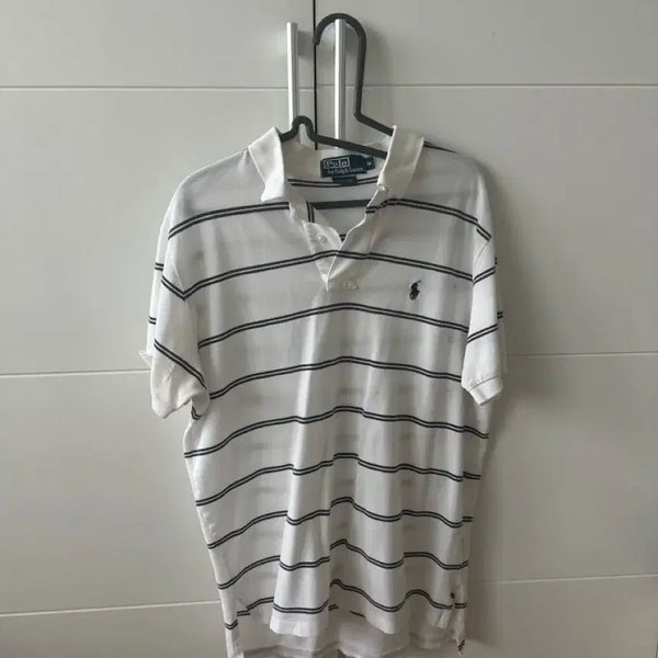 [BUNJANG] Polo Ralph Lauren Striped Collar T-Shirt / 폴로 랄프로렌 스트라이프 카라티