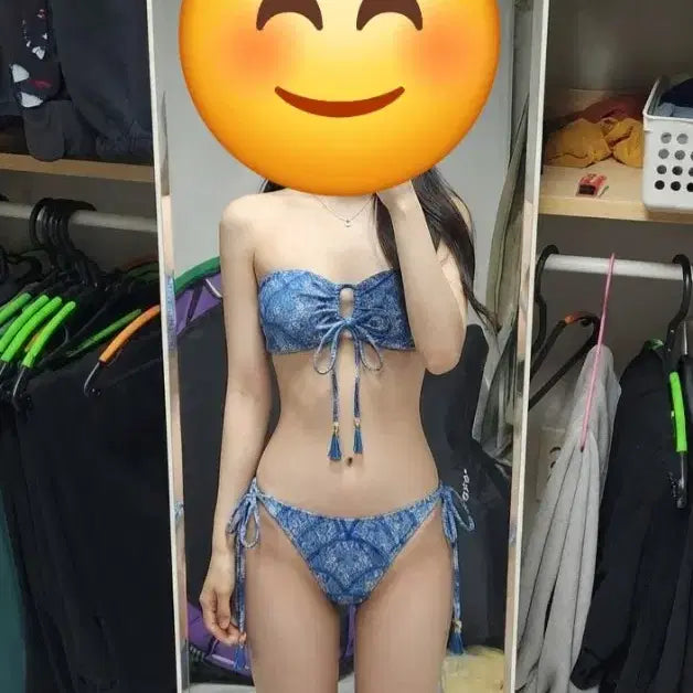 [BUNJANG] Blue Pattern Bikini / 블루 패턴 비키니