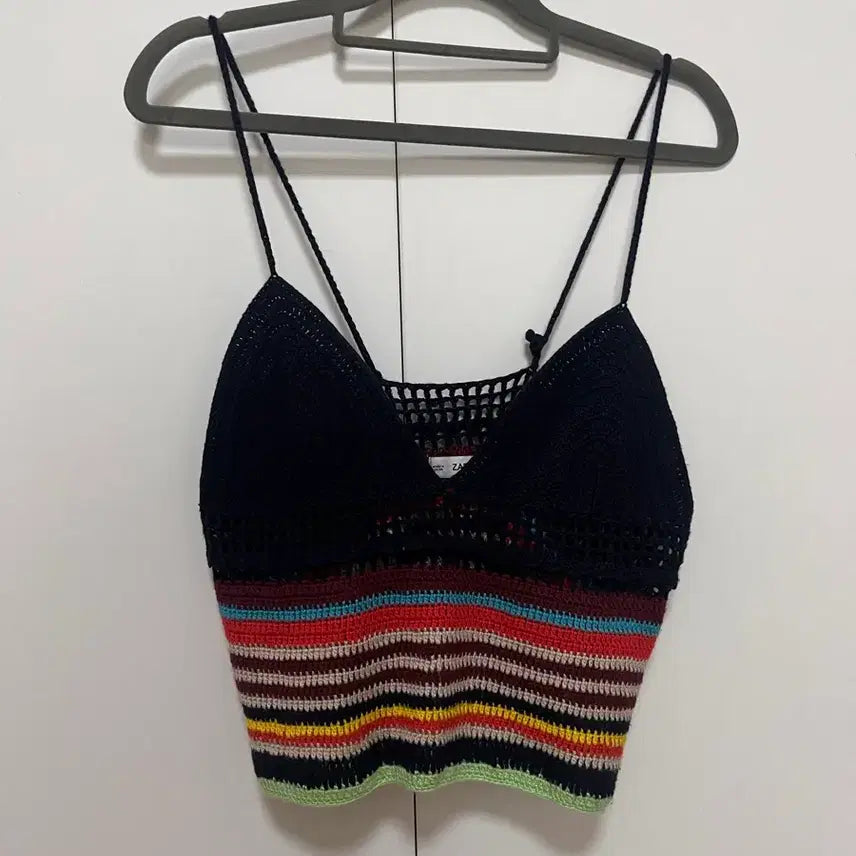 [BUNJANG] ZARA KNIT Multi Stripe Crop Top - M / (새상품) ZARA KNIT 멀티 스트라이프 크롭탑 M