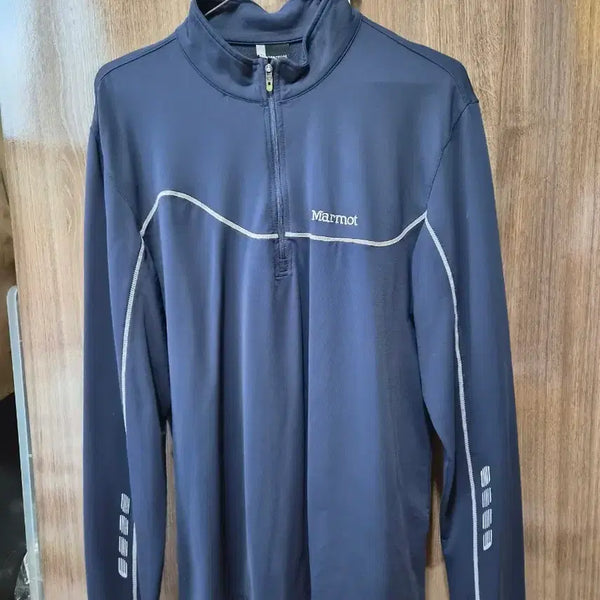 [BUNJANG] Marmot Men's Full Zip T-Shirt Navy Size 100 / 마모트 남성 집업 티셔츠 100 네이비