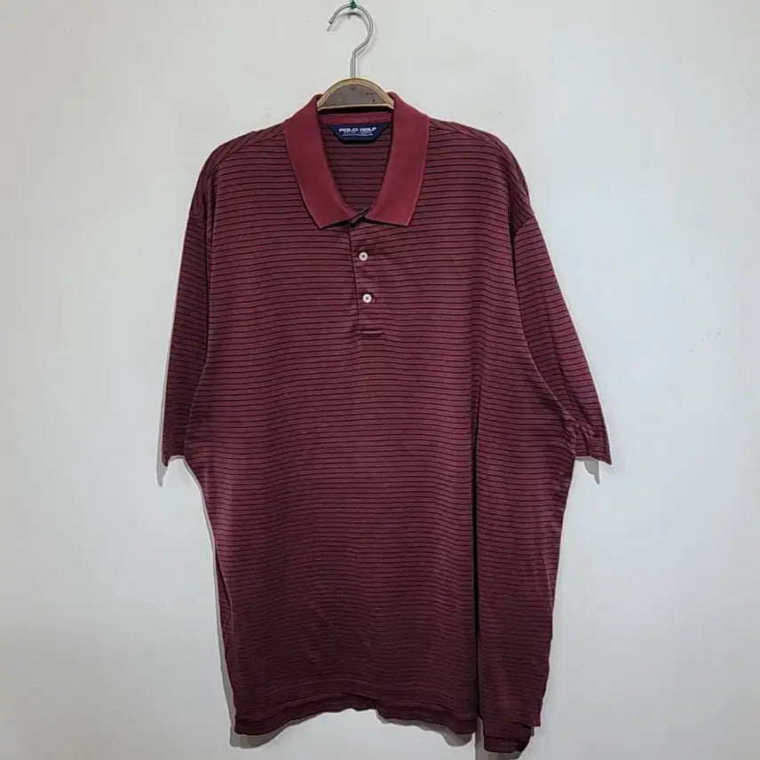 [BUNJANG] Ralph Lauren Polo Golf Striped Pima Cotton Short Sleeve Polo T-Shirt / 랄프로렌 폴로골프 반팔 카라티 단가라 빅사이즈 PK 티셔츠 피마코튼