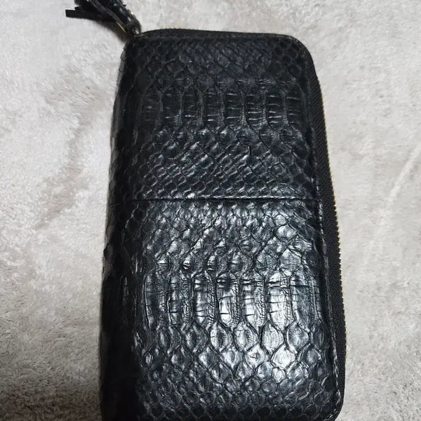 [BUNJANG] Jean-Louis Scherrer Black Crocodile Pattern Long Wallet / 장 루이 쉐레 블랙 악어 패턴 장지갑
