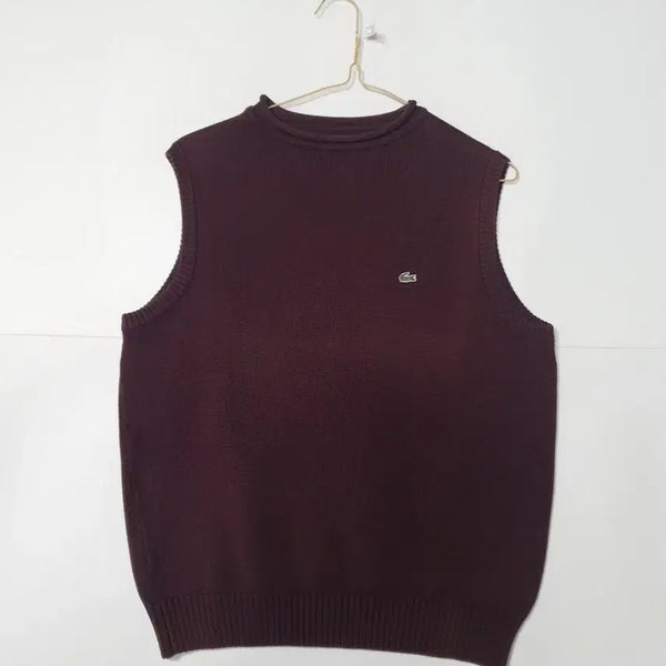 [BUNJANG] Lacoste Knit Vest Wine Color / 라코스테 니트 조끼 와인색 0424