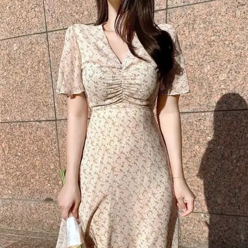 [BUNJANG] HOPE Floral Shirring Mini Dress (Women's S) / 여성 S) HOPE 호프 플로럴 셔링 미니 원피스