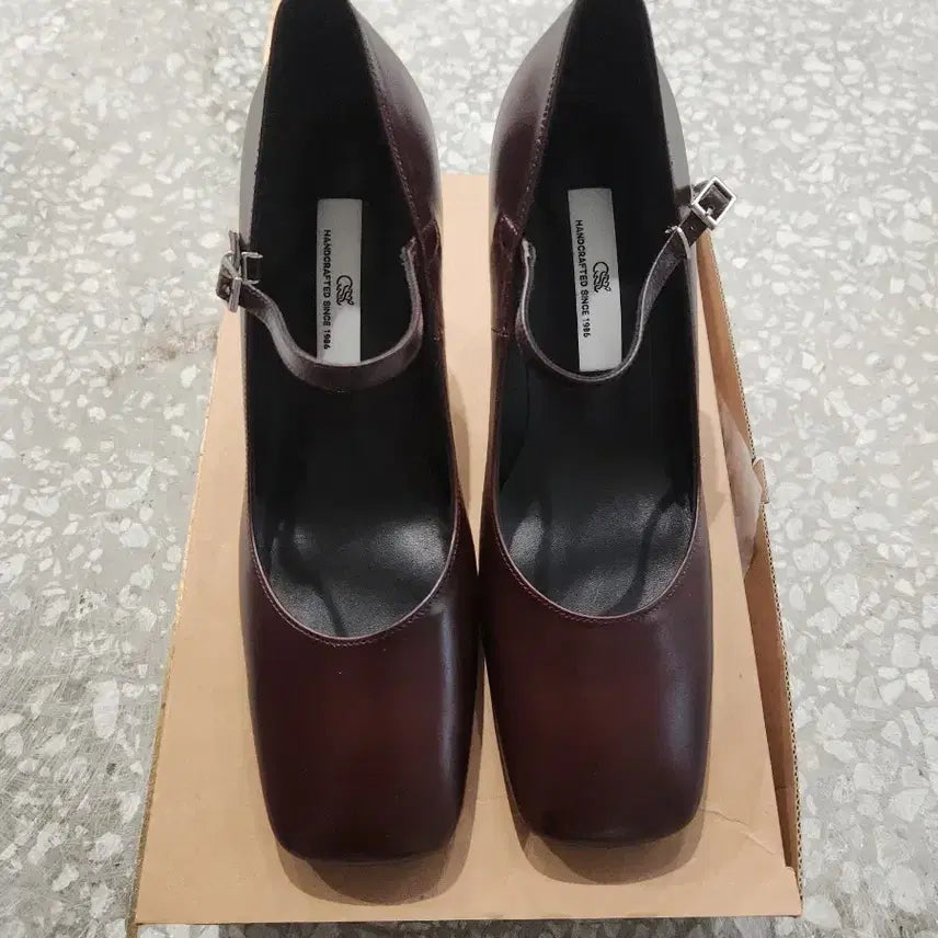[BUNJANG] Handmade Burgundy Mary Jane Heels - 240mm / 수제화 버건디 메리제인 힐 240mm