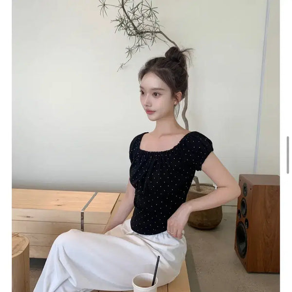 [BUNJANG] Zaenio Puff Dot T-shirt Black / 제니오 zaenio 퍼프 도트티