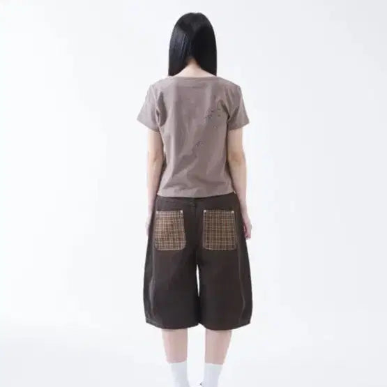 [BUNJANG] The Coolest Moment Check Pocket Half Pants Charcoal / 더콜디스모먼트 체크포켓 하프팬츠 차콜