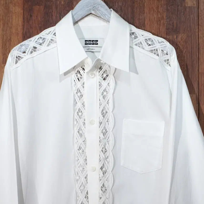 [BUNJANG] EENK YOAN Lace Trim Shirt / EENK 잉크 YOAN 레이스 트림 셔츠