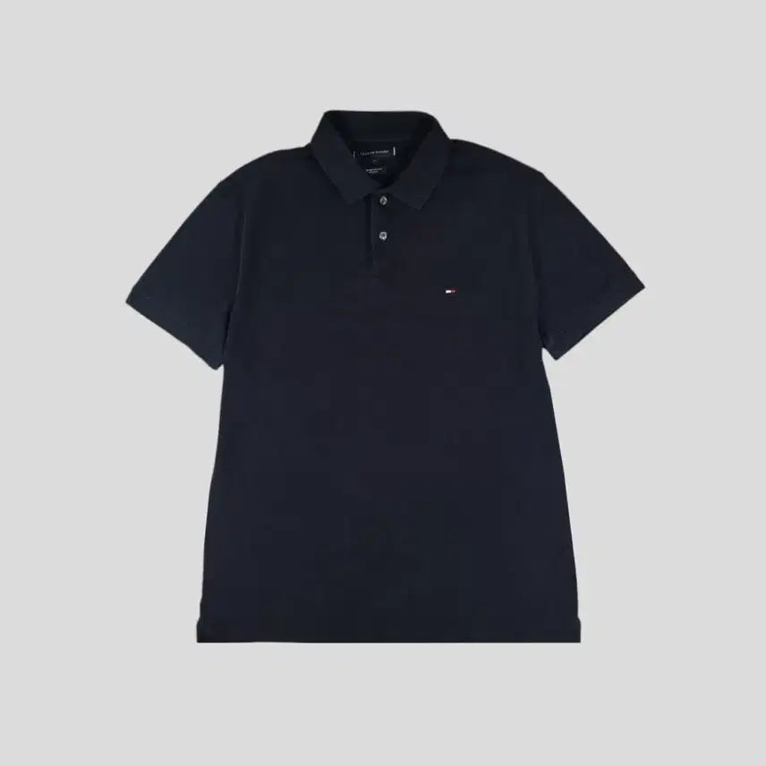 [BUNJANG] Tommy Hilfiger Pigment Navy Logo Regular Fit Half Button Collar Neck Pique Short Sleeve T-Shirt M / 타미힐피거 피그먼트 네이비 로고 레귤러핏 하프버튼 카라넥 PK 피케 반팔 티셔츠 M