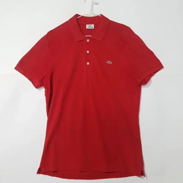[BUNJANG] Lacoste Short-Sleeve Polo Shirt Red / 라코스테 카라티 레드 0469