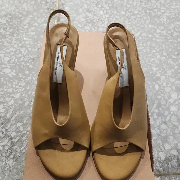 [BUNJANG] Handmade Mules Sandals - Camel, Size 240 / 수제화 샌들 240