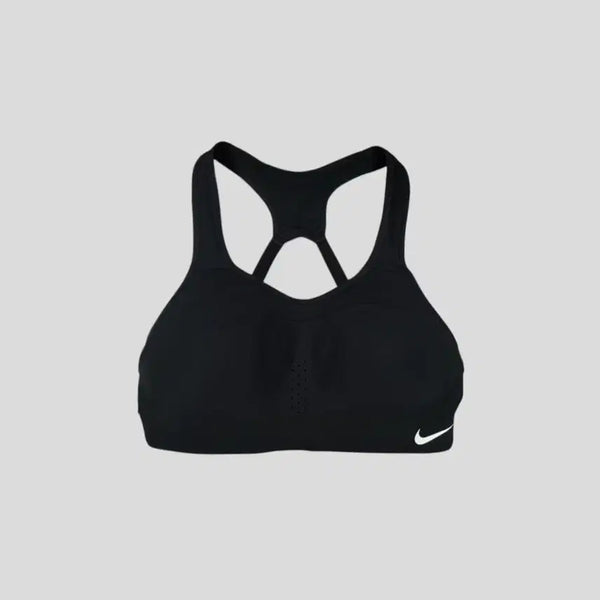 [BUNJANG] Nike Women's Dri-FIT High Support Sports Bra - Black/White (Size S) / 나이키 블랙 화이트 배색 스우시 로고 알파 하이서포트 백후크 드라이핏 스포츠브라 브라탑 슬리브리스 민소매 나시 WOMANS S