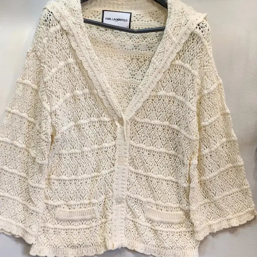 [BUNJANG] Karl Lagerfeld Cotton Knit Cardigan / 칼 라거펠트 면 니트가디건