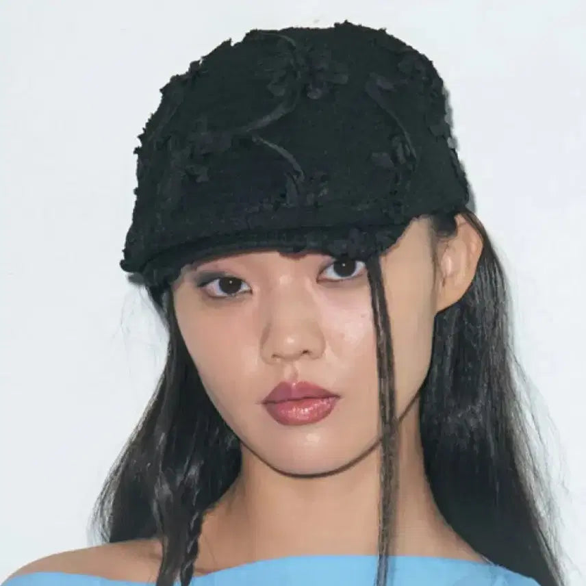 [BUNJANG] Poagedam Corsage Hunting Cap Black / 포에지담 코사지 헌팅캡 블랙