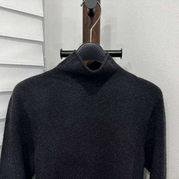 [BUNJANG] The Cashmere 100% Cashmere Charcoal Turtleneck Knit / 더캐시미어 캐시미어 100% 차콜 터틀넥 니트